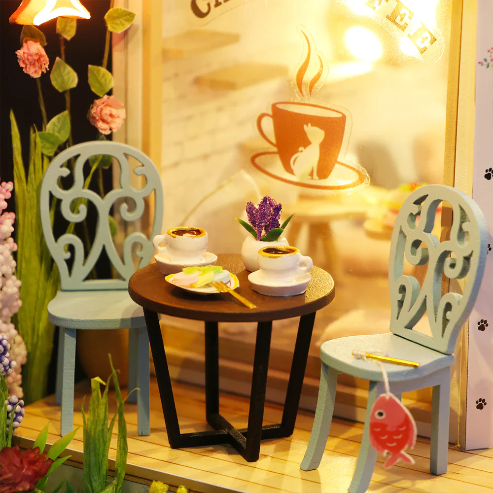 Rokrgeek Kitty's Cute Cat Coffee DIY Miature House Kit - Image 12