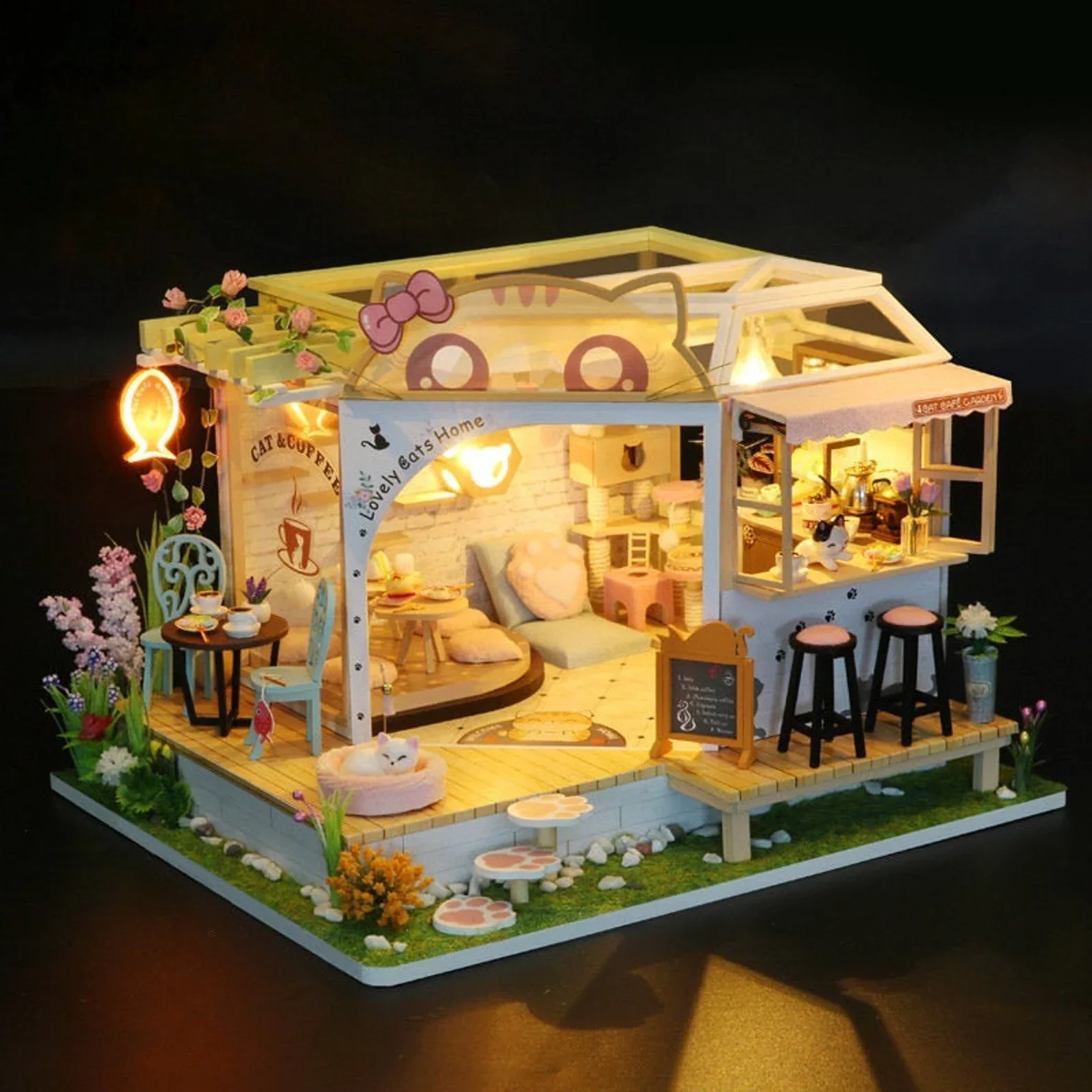 Rokrgeek Kitty's Cute Cat Coffee DIY Miature House Kit - Image 3