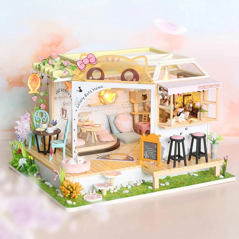 Rokrgeek Kitty's Cute Cat Coffee DIY Miature House Kit - Image 4