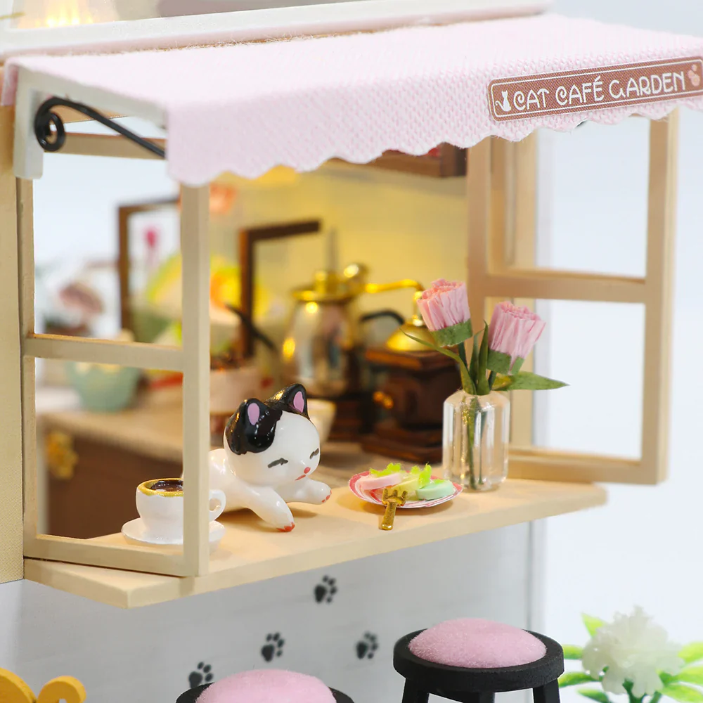 Rokrgeek Kitty's Cute Cat Coffee DIY Miature House Kit - Image 9