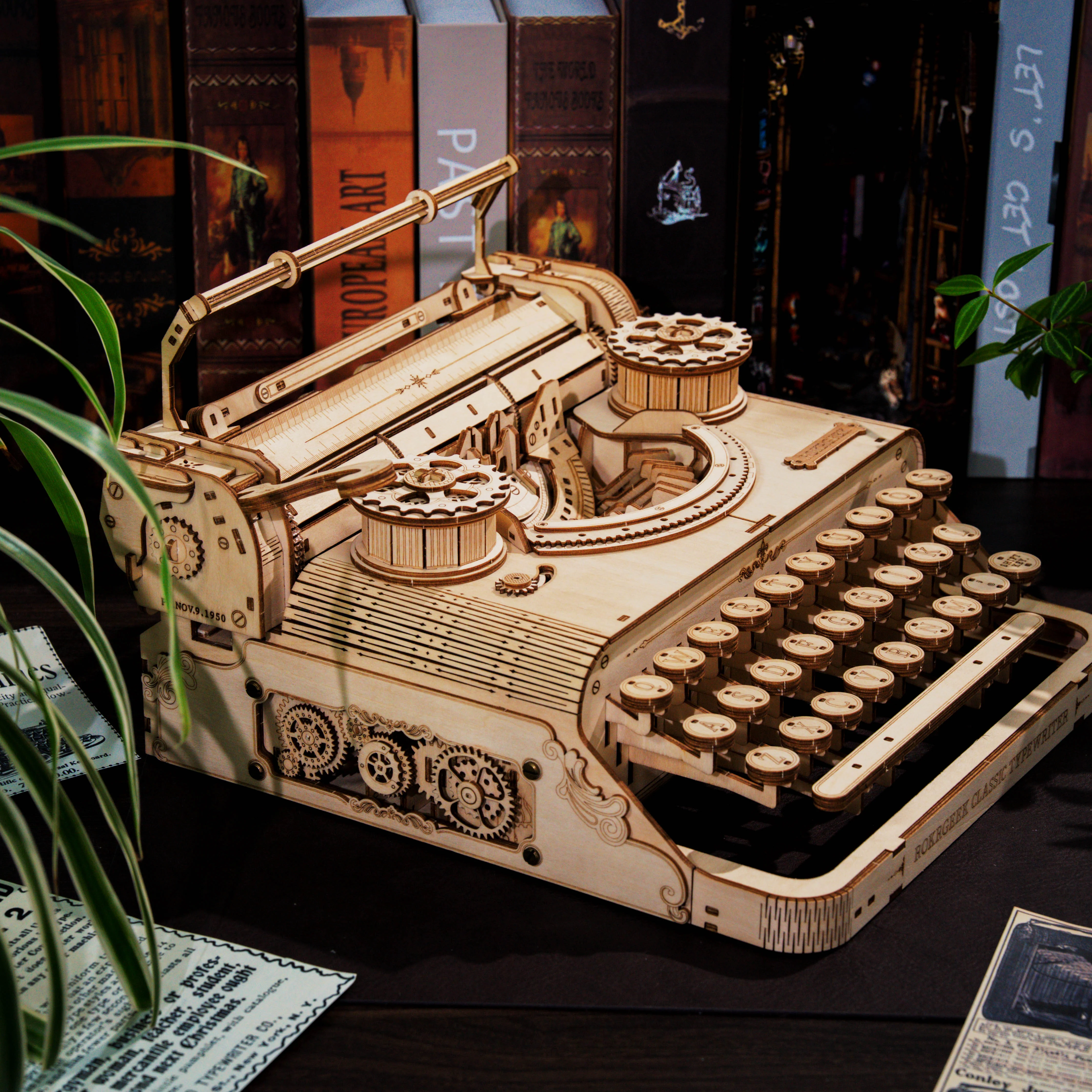 Rokrgeek Classic Typewriter Mechanical 3D Wooden Puzzle - Image 2