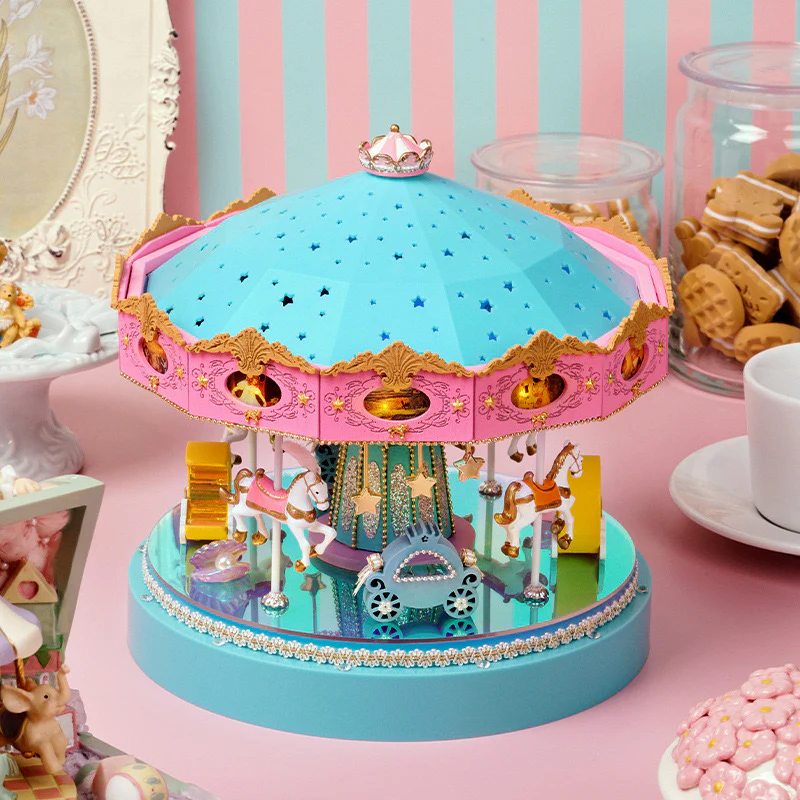 rokrgeek Dream Carousel music box DIY Miniature Kit - Image 2