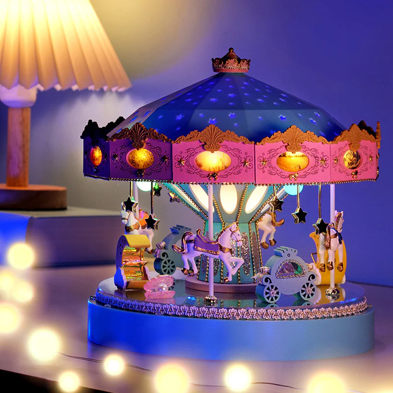 rokrgeek Dream Carousel music box DIY Miniature Kit - Image 3