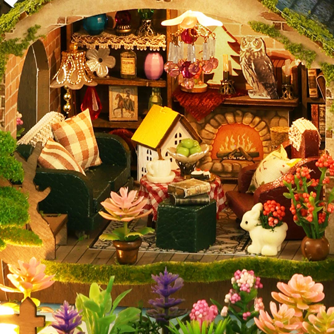 rokrgeek Enchanted Forest Cottage Miniature House Kit - Image 5