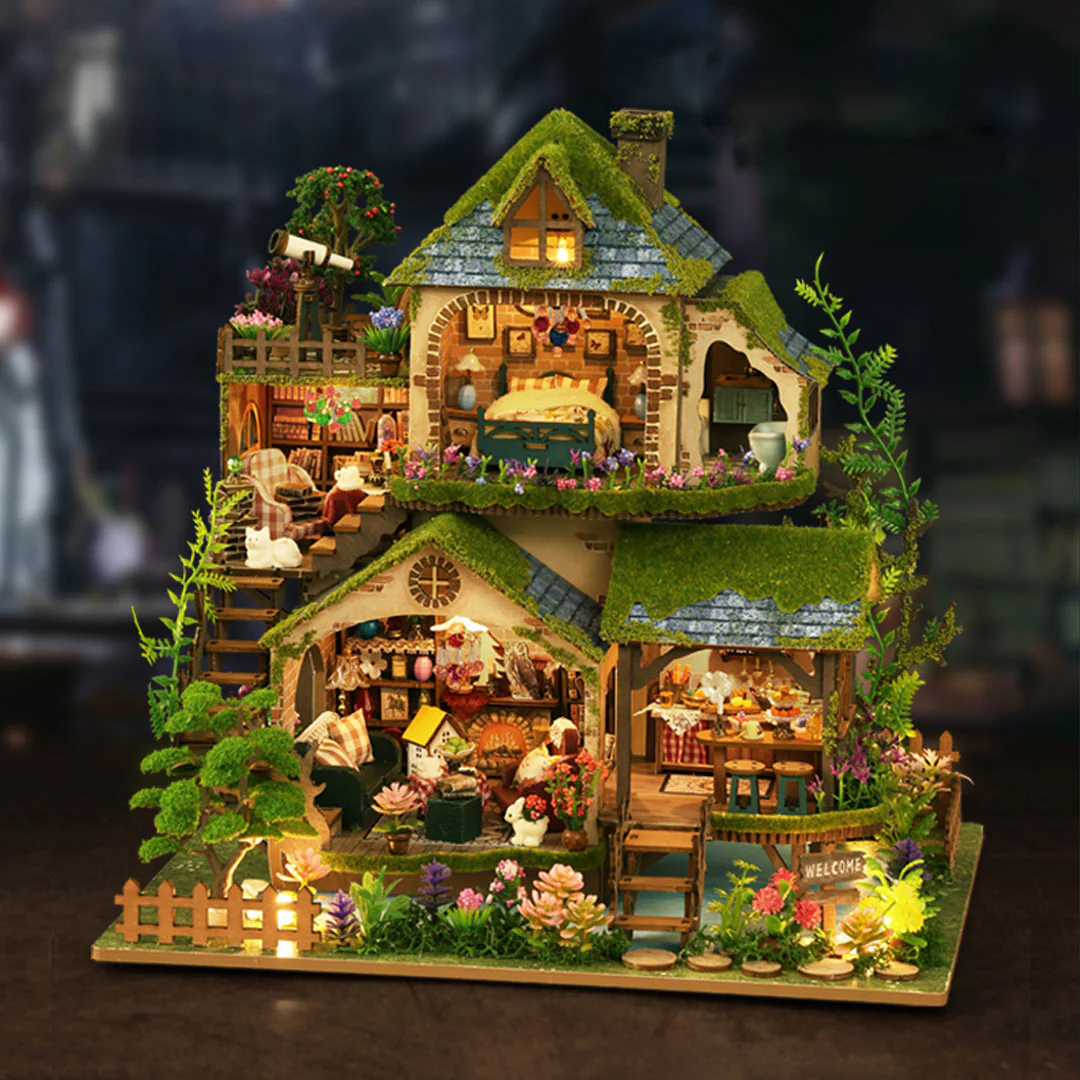 rokrgeek Enchanted Forest Cottage Miniature House Kit - Image 7