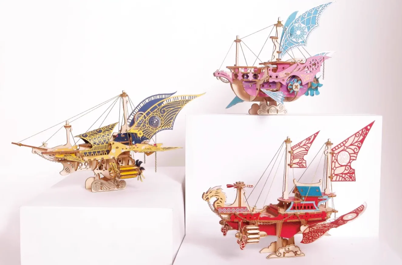 Rokrgeek Fantasy Spaceship Handmade Series 3D Wooden Puzzle - Image 7