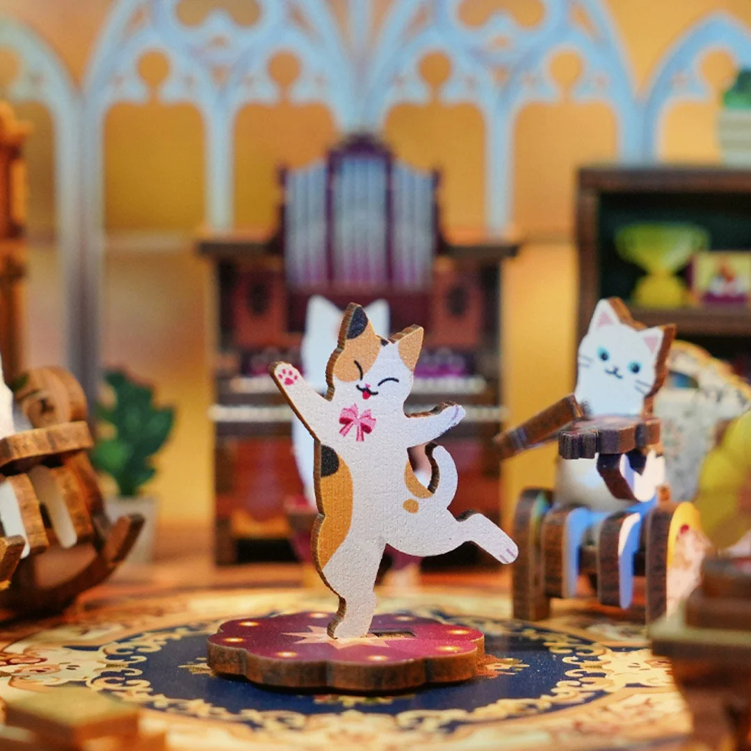 Rokrgeek Gathering of Cats Music Box 3D Wooden Puzzle - Image 3