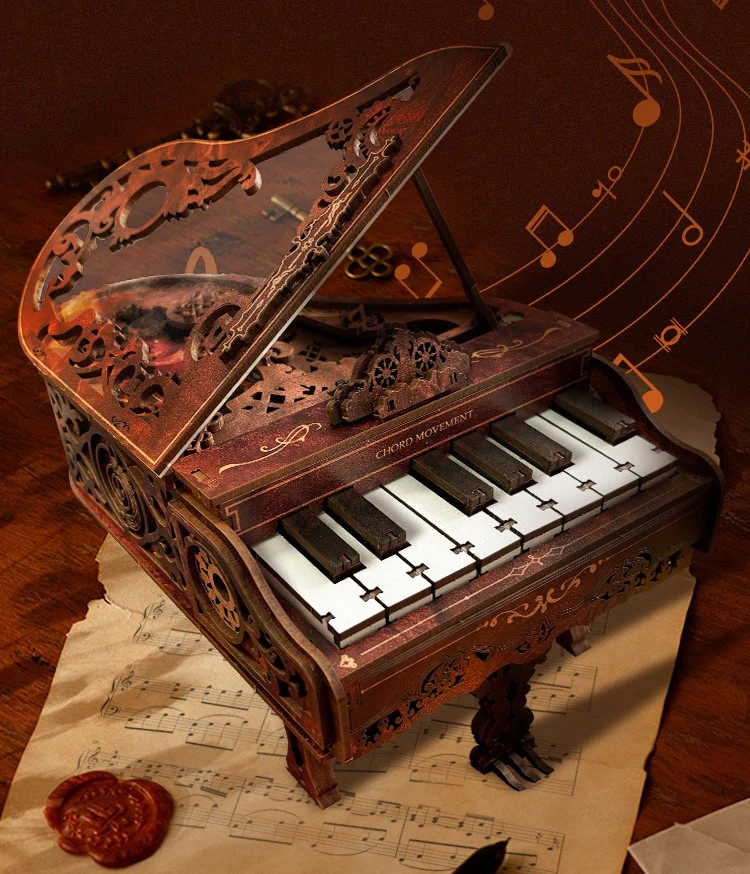 Rokrgeek Retro Piano Music Box 3D Wooden Puzzle - Image 2