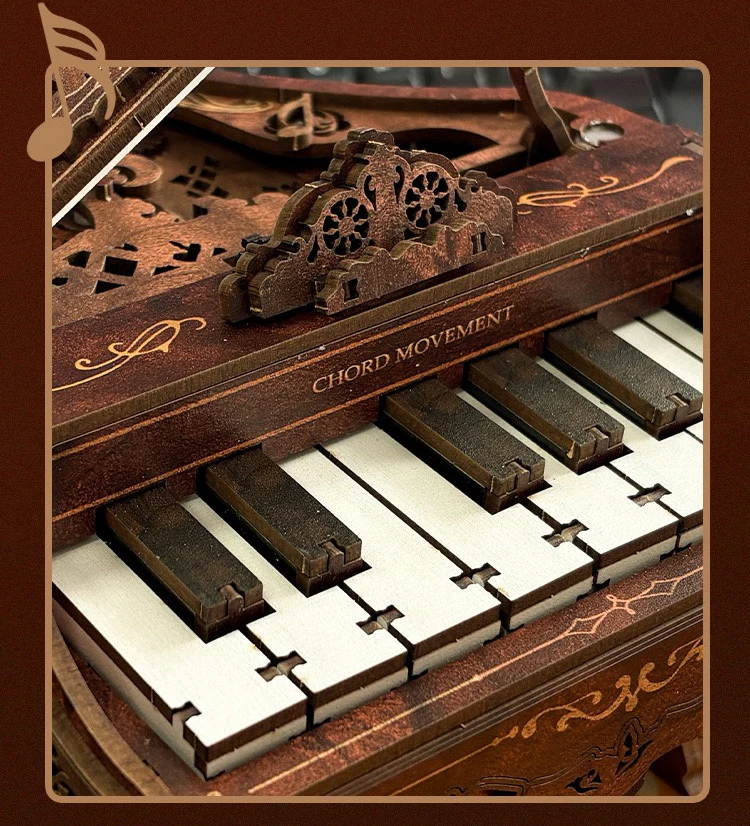 Rokrgeek Retro Piano Music Box 3D Wooden Puzzle - Image 4