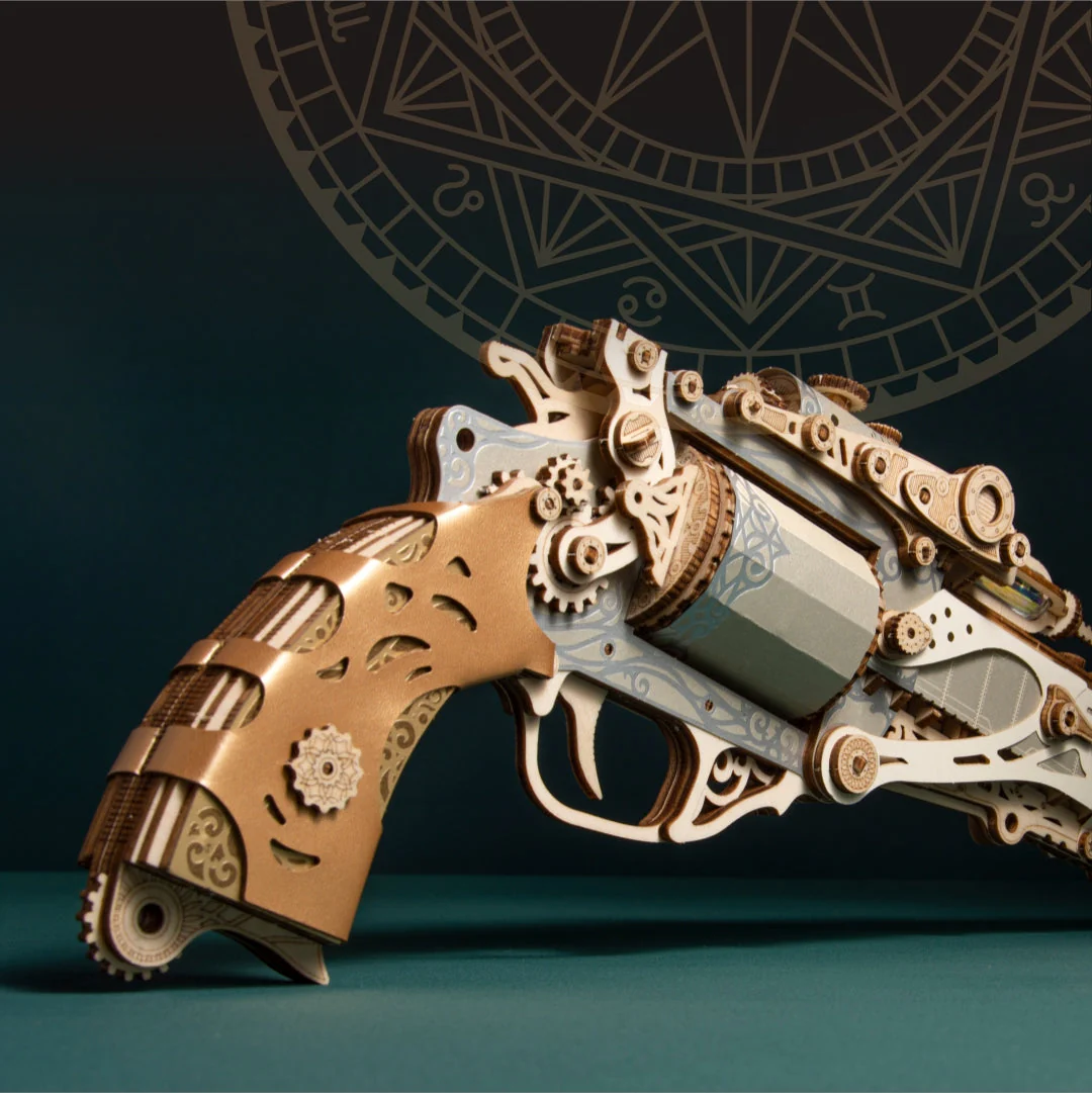 Rokrgeek Revolver Gun 3D Wooden Puzzle - Image 6